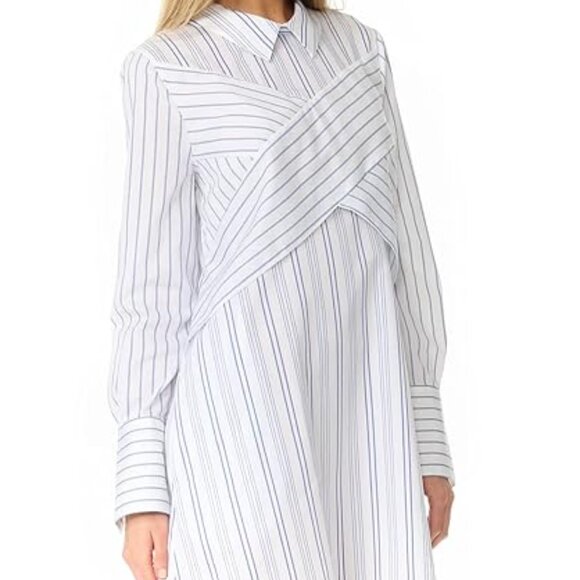 BCBGMaxAzaria Azriel Striped Shirt Dress Women Size XS Cotton Casual Collar - Picture 3 of 13